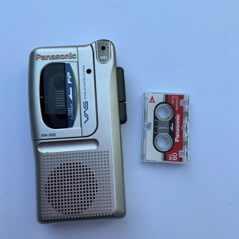 Panasonic RN-305 Handheld Cassette Voice Recorder Microcassette Tested WORKING
